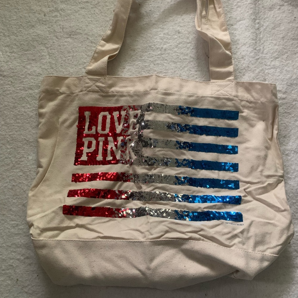 PINK Victoria's Secret Red and Blue Totes